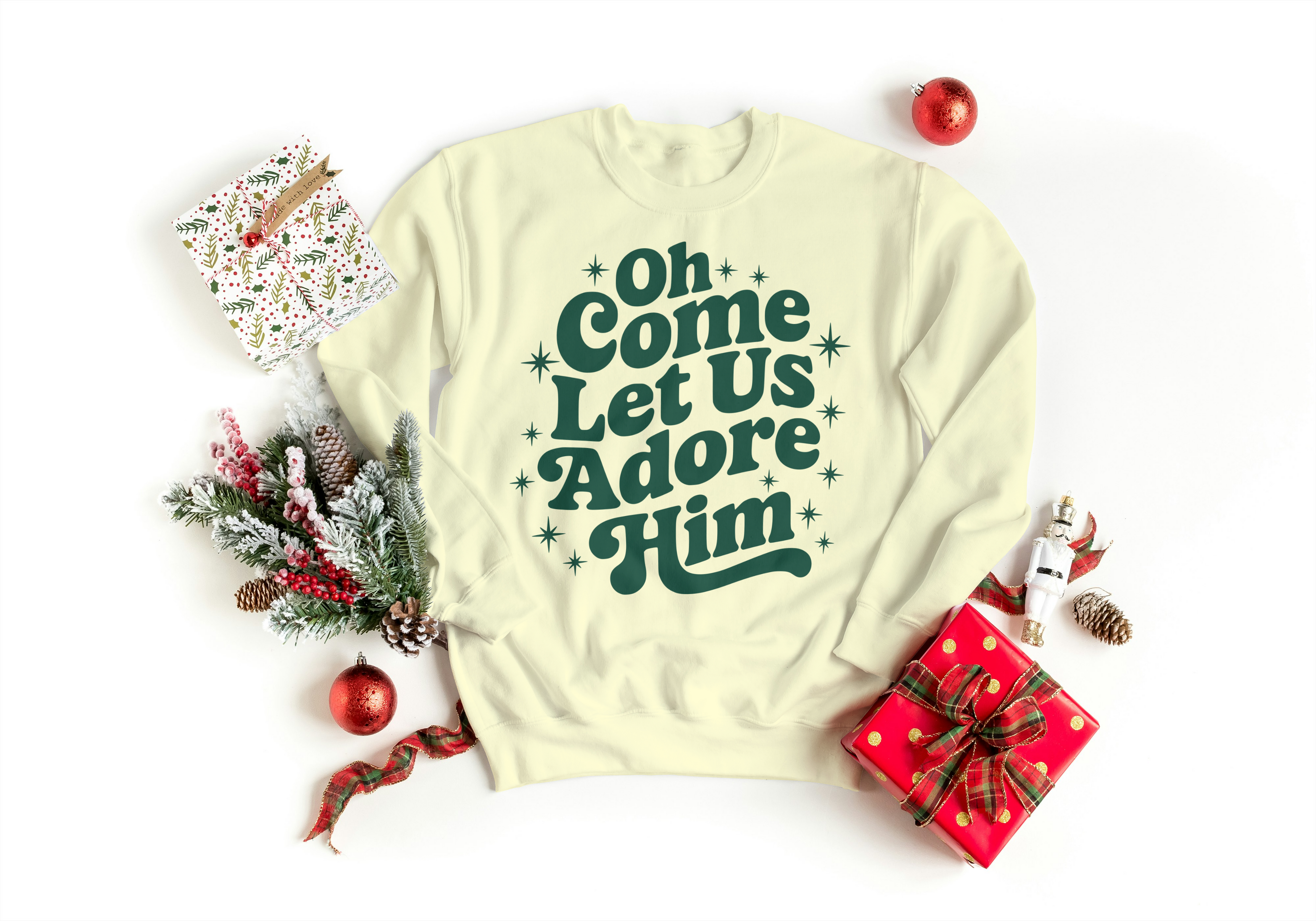 Oh Come Let Us Adore Him Sweatshirt